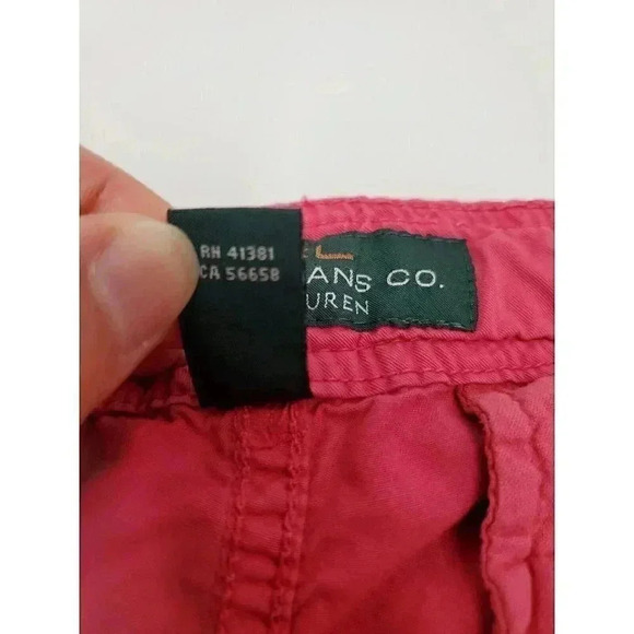 LRL Lauren Jeans Co. Ralph Lauren Red Cotton Flat Front Shorts Women's Size 14 - Picture 3 of 7
